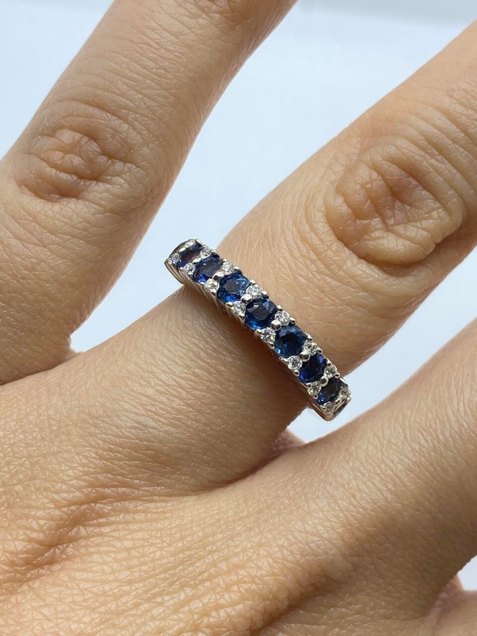 Anello Donna PG Gioielli con Zaffiri Ct 1.12 e Diamanti