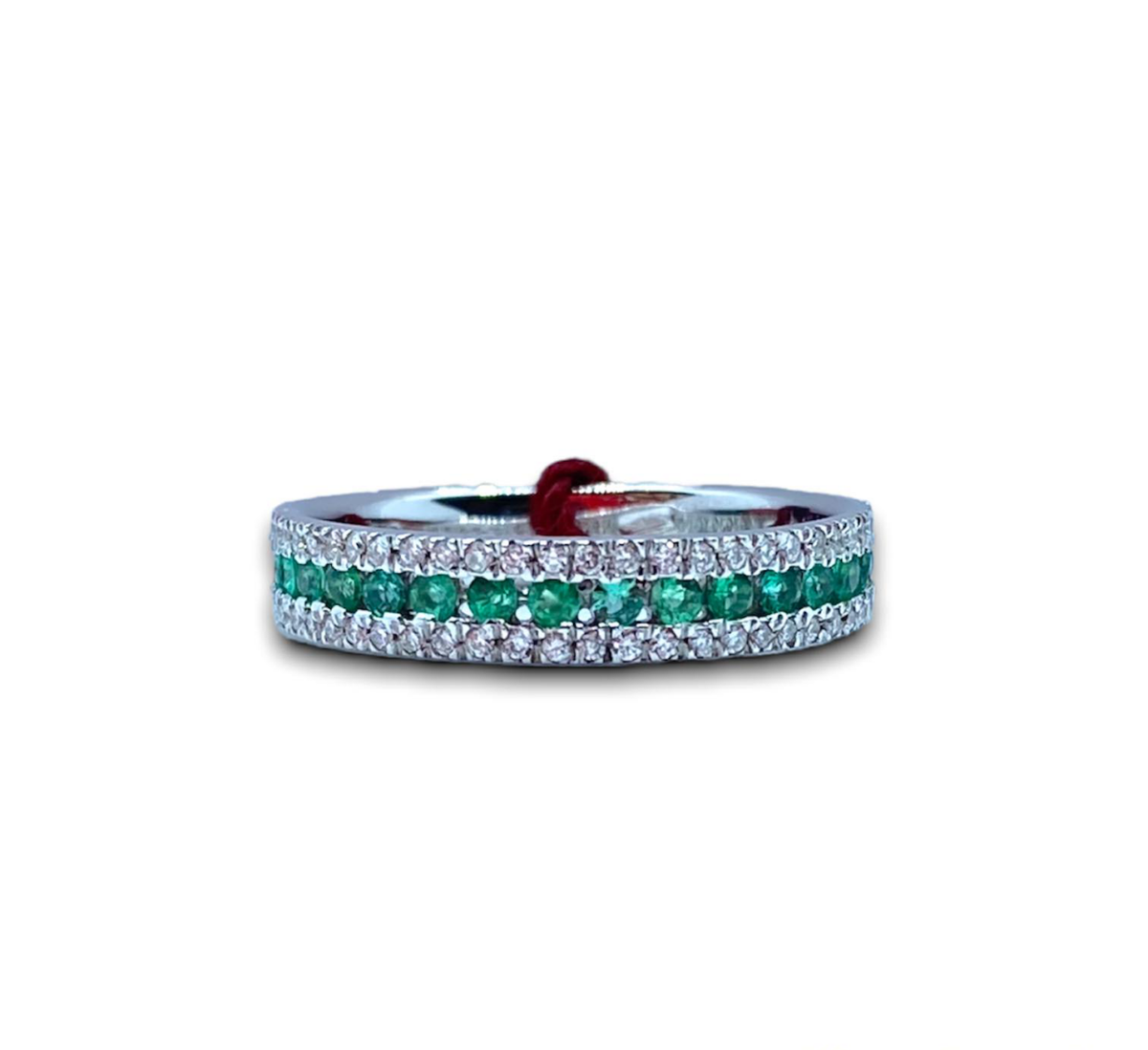 Anello Veretta PG gioielli con Smeraldi Ct 0.46 e Diamanti