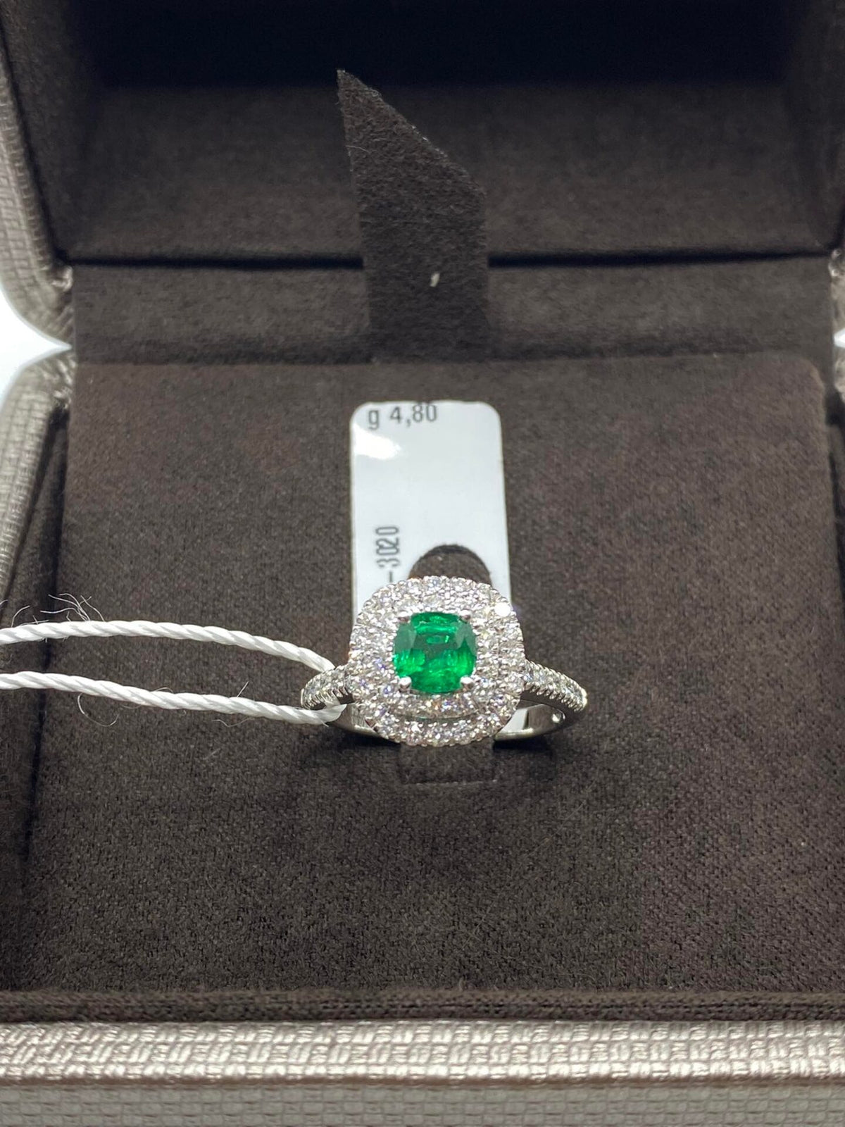 Anello Donna Crivelli con Smeraldo Ct 0.64 e Diamanti