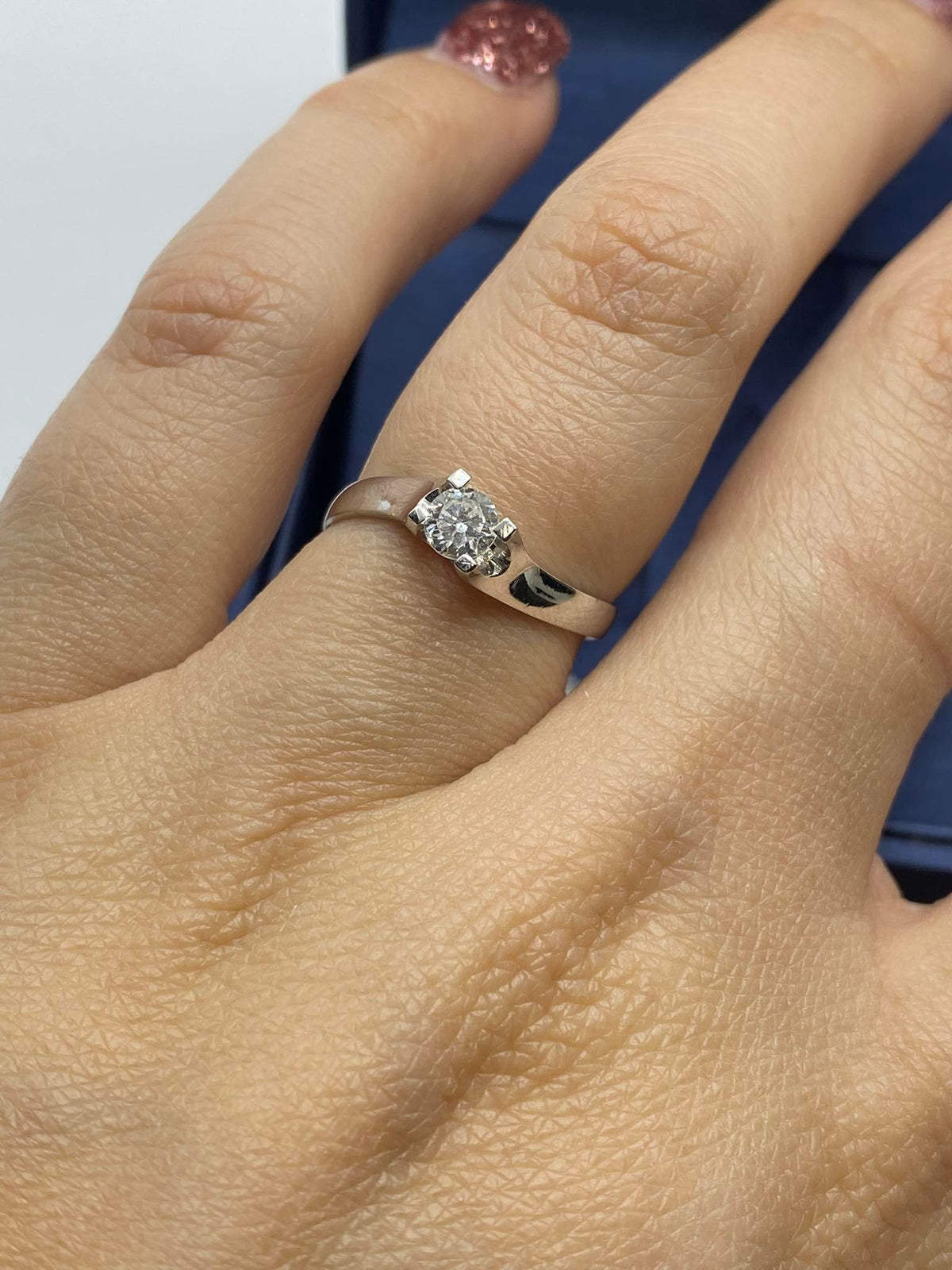 Anello Donna Solitario in Oro 18KT 18KT con Diamante Ct. 0.25