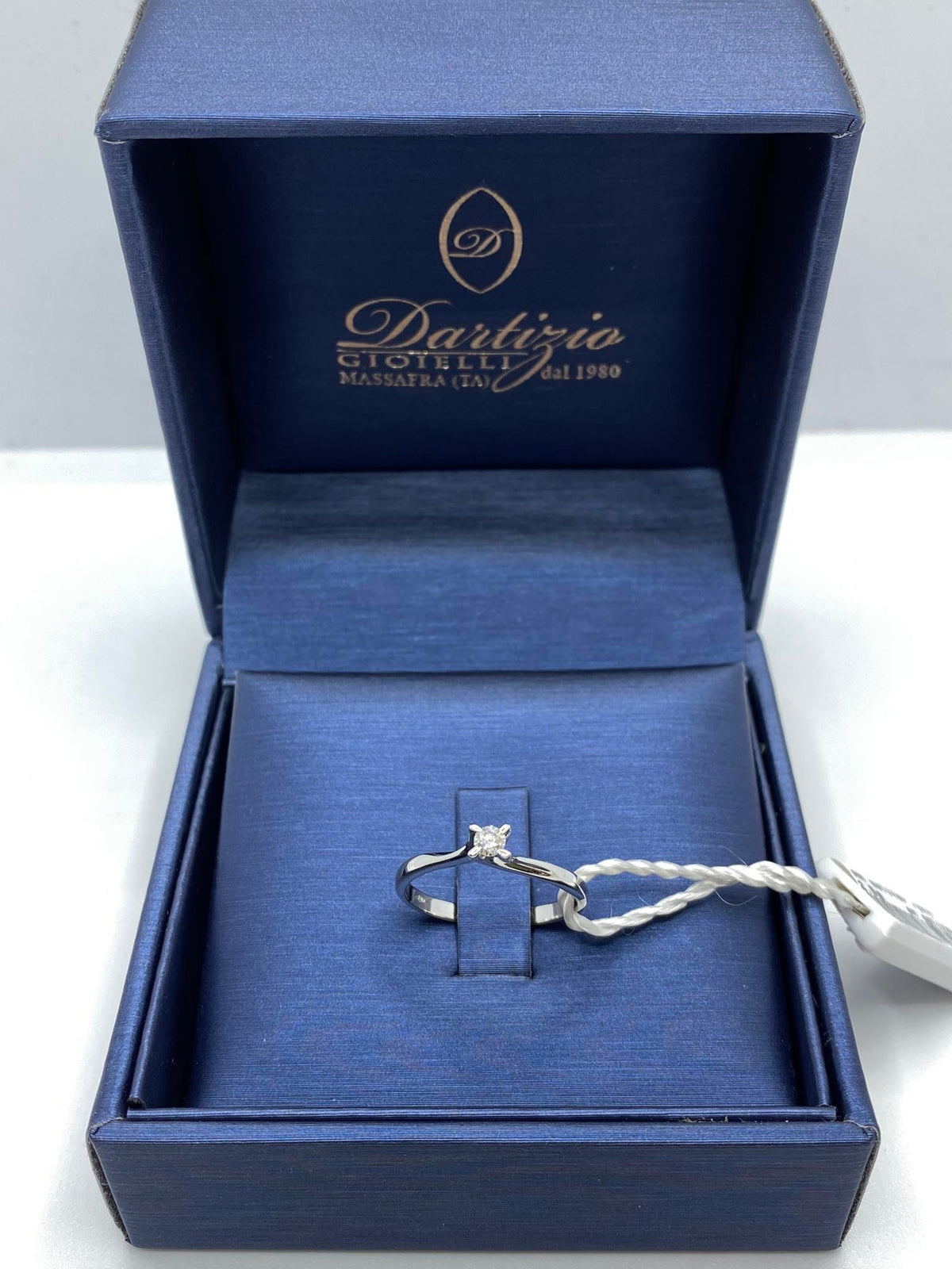 Anello Donna Solitario in Oro 18KT 18KT con Diamante Ct. 0.10