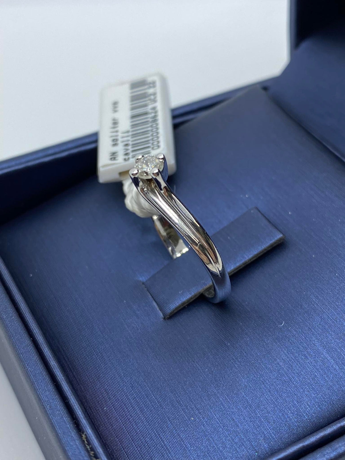 Anello Donna Solitario in Oro 18KT 18KT con Diamante Ct. 0.18