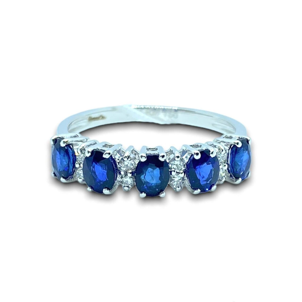 Anello Veretta Donna Oro 18KT con Zaffiri Ct 1,00 e Diamanti