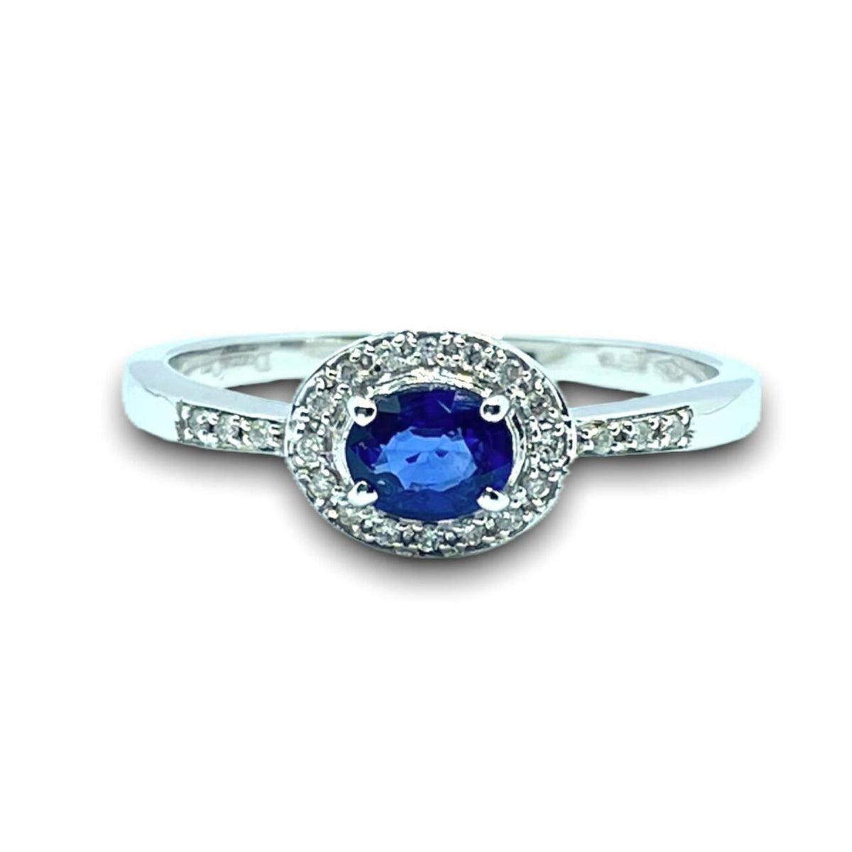 Anello Donna Oro 18KT con Zaffiro Ct 0.50 e Diamanti