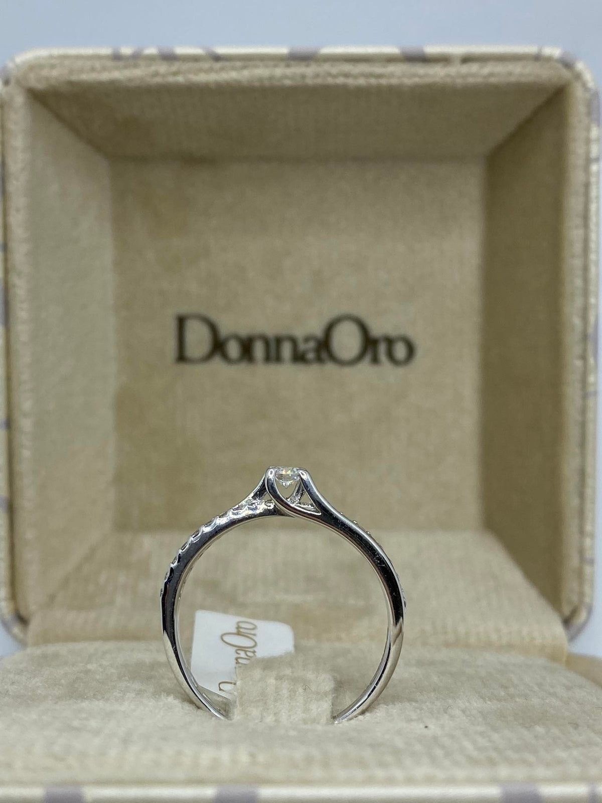 Anello Solitario Donna Oro 18KT con Diamanti Ct. 0.24