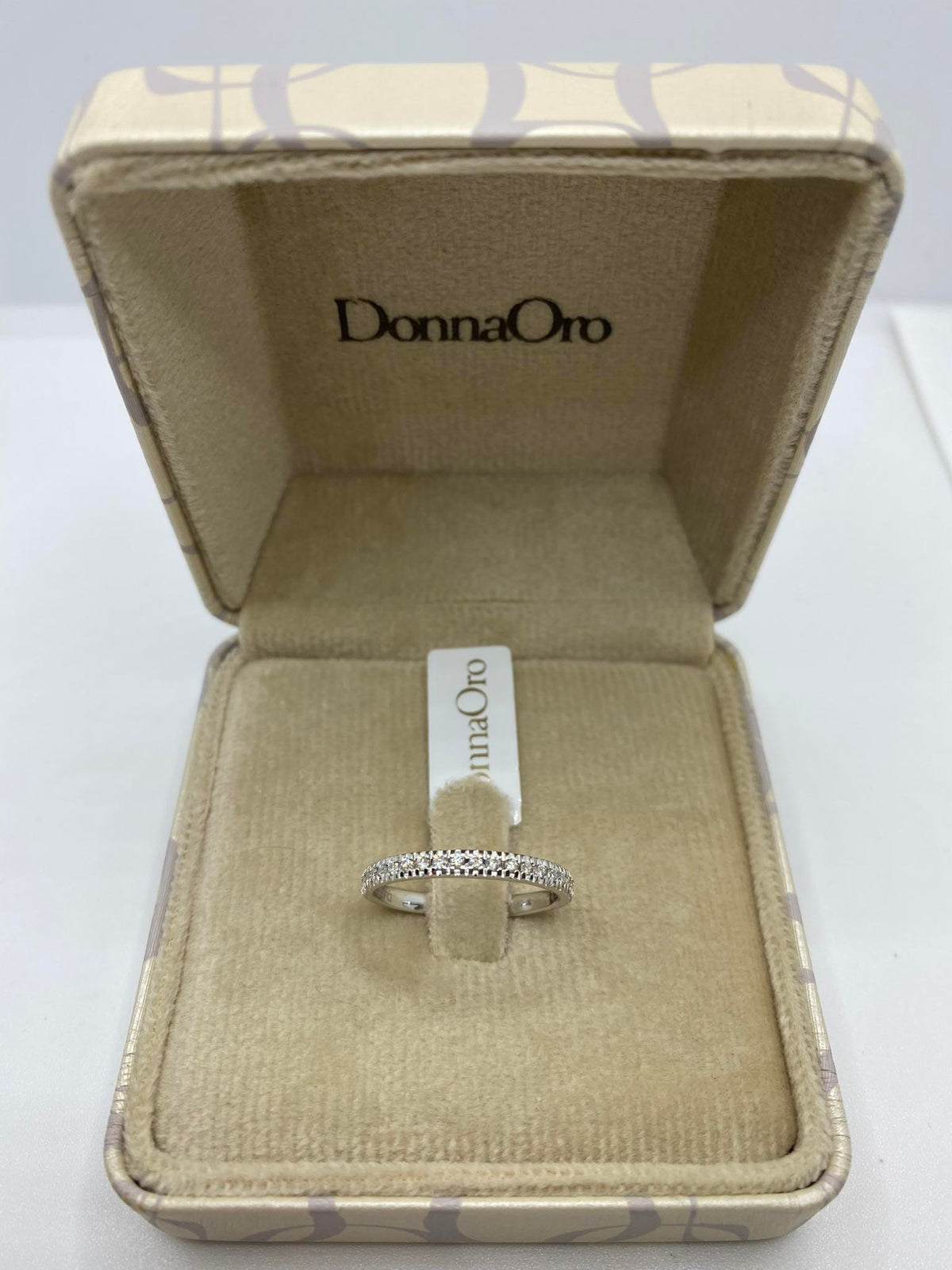 Anello Veretta Donna Oro 18KT con Diamanti Ct. 0.20