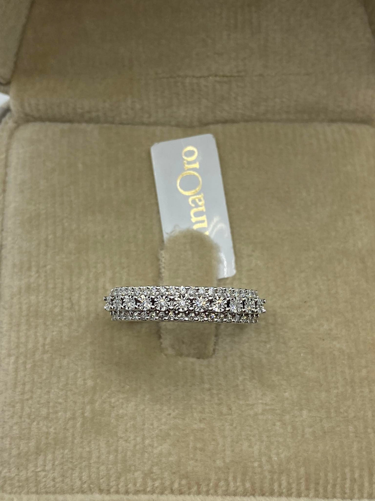 Anello a Fascia Donna Oro 18KT con Diamanti Ct. 0.25
