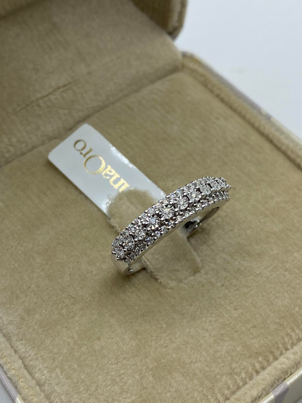 Anello a Fascia Donna Oro 18KT con Diamanti Ct. 0.25