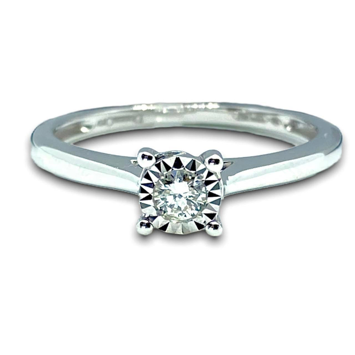 Anello Solitario Donna Oro 18KT con Diamante Ct 0.10