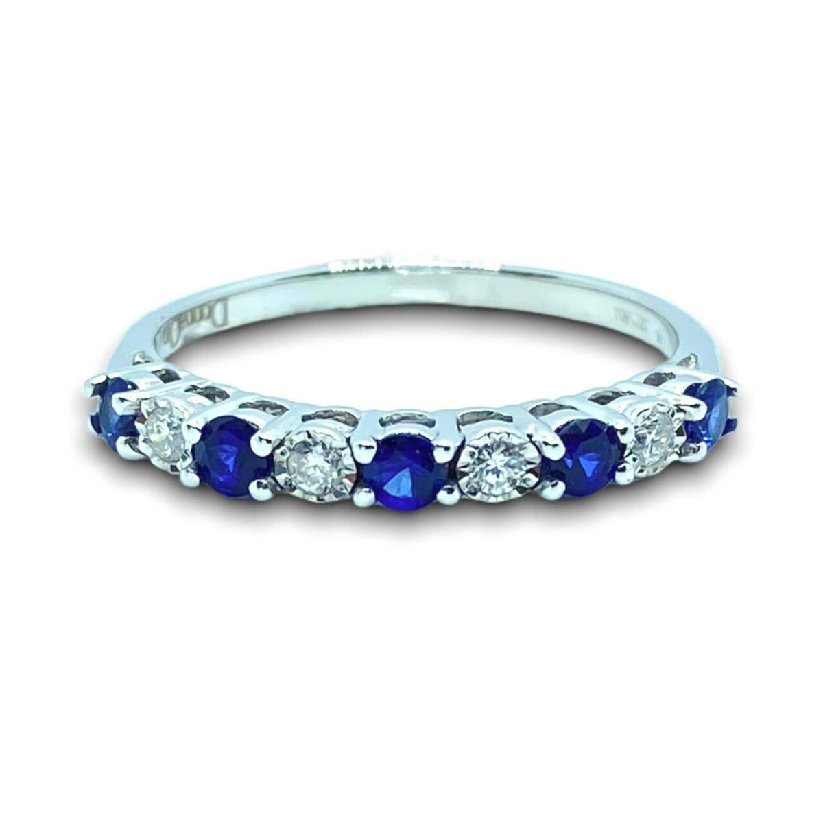 Anello Veretta Donna Oro 18KT con Zaffiri Ct 0.50 e Diamanti