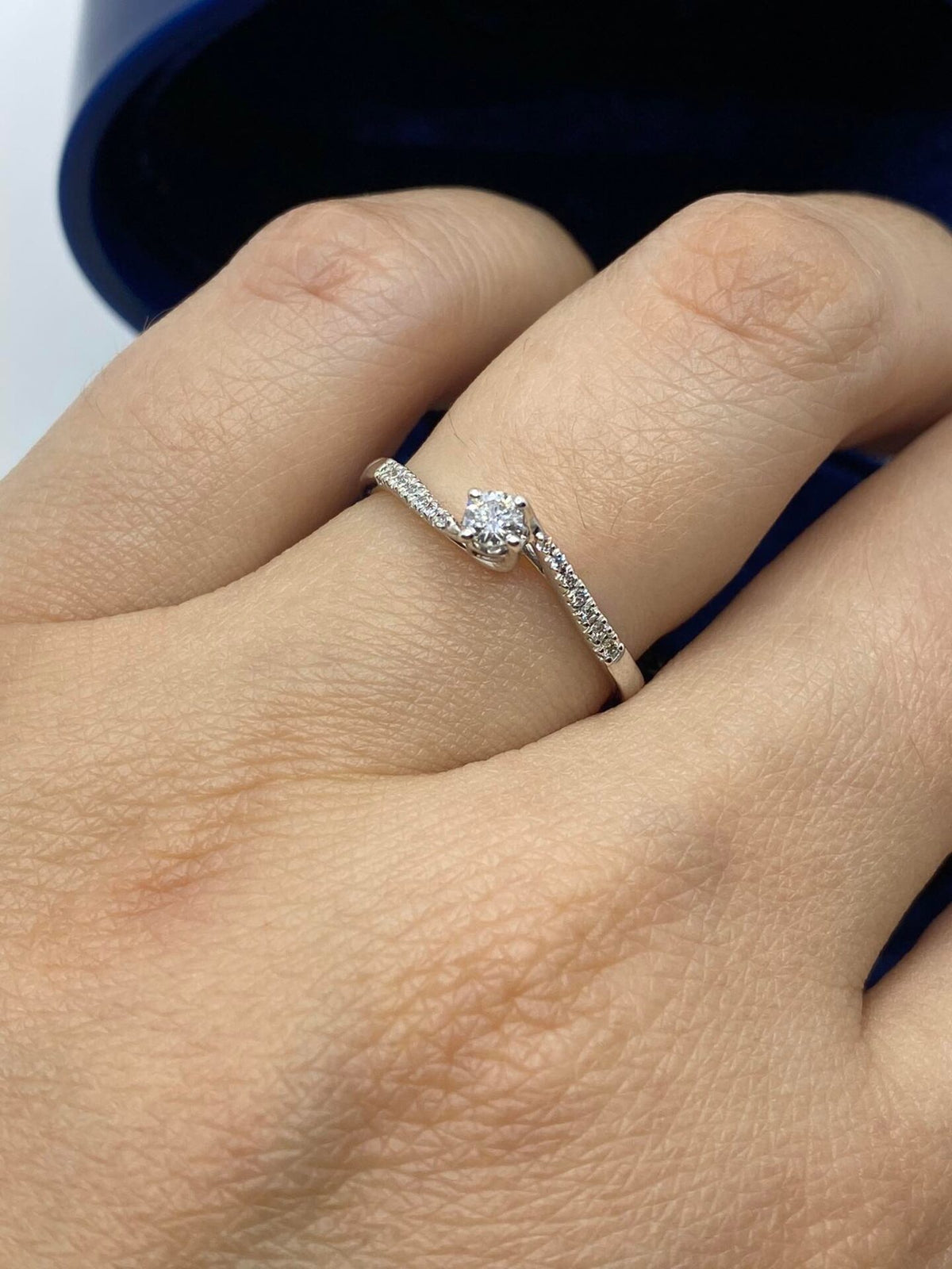 Anello Recarlo Solitario Anniversary con Diamanti Ct. 0.17