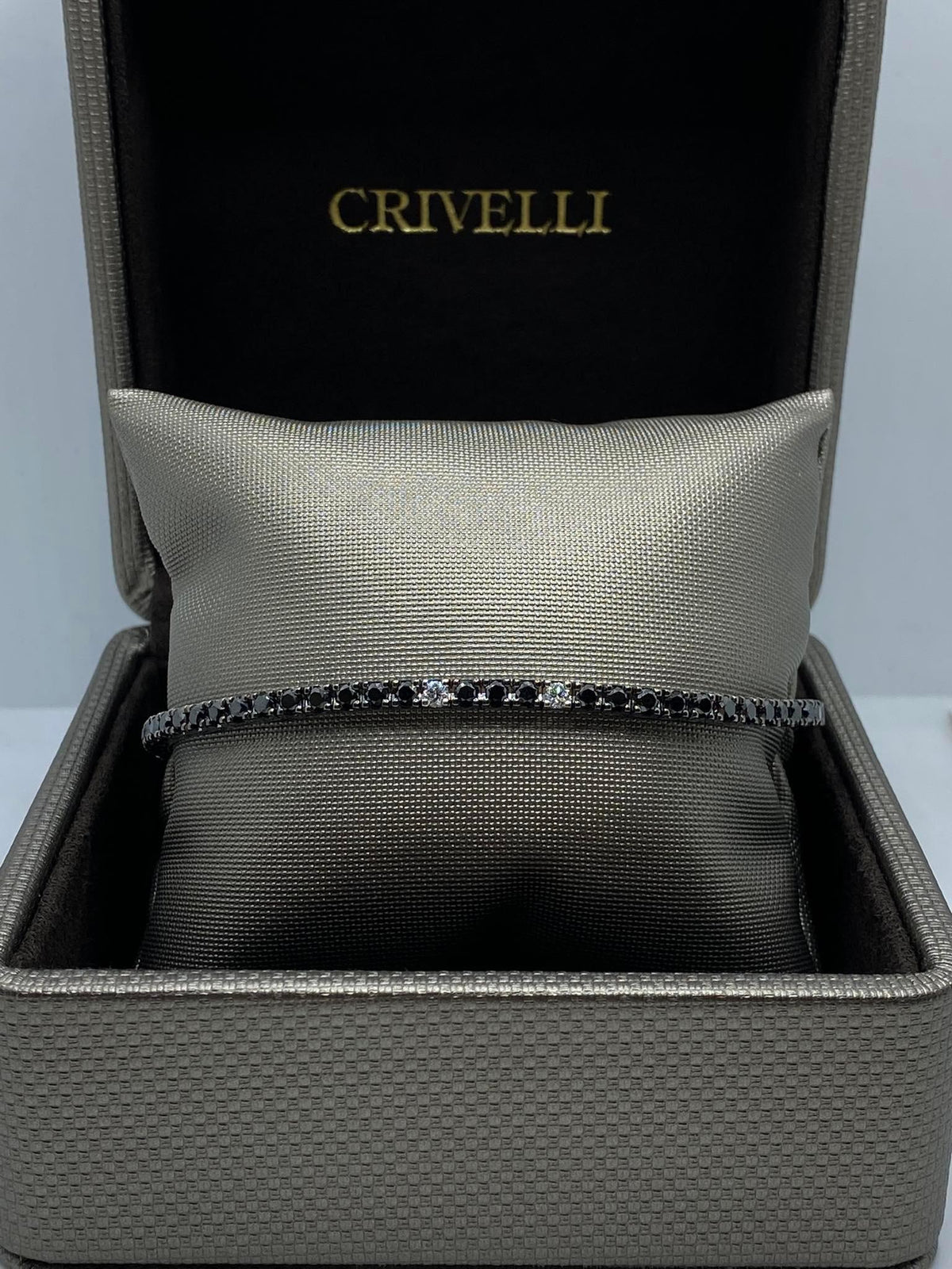 Bracciale Tennis Crivelli in Oro 18KT con Diamanti Neri e Bianchi Ct. 4.60