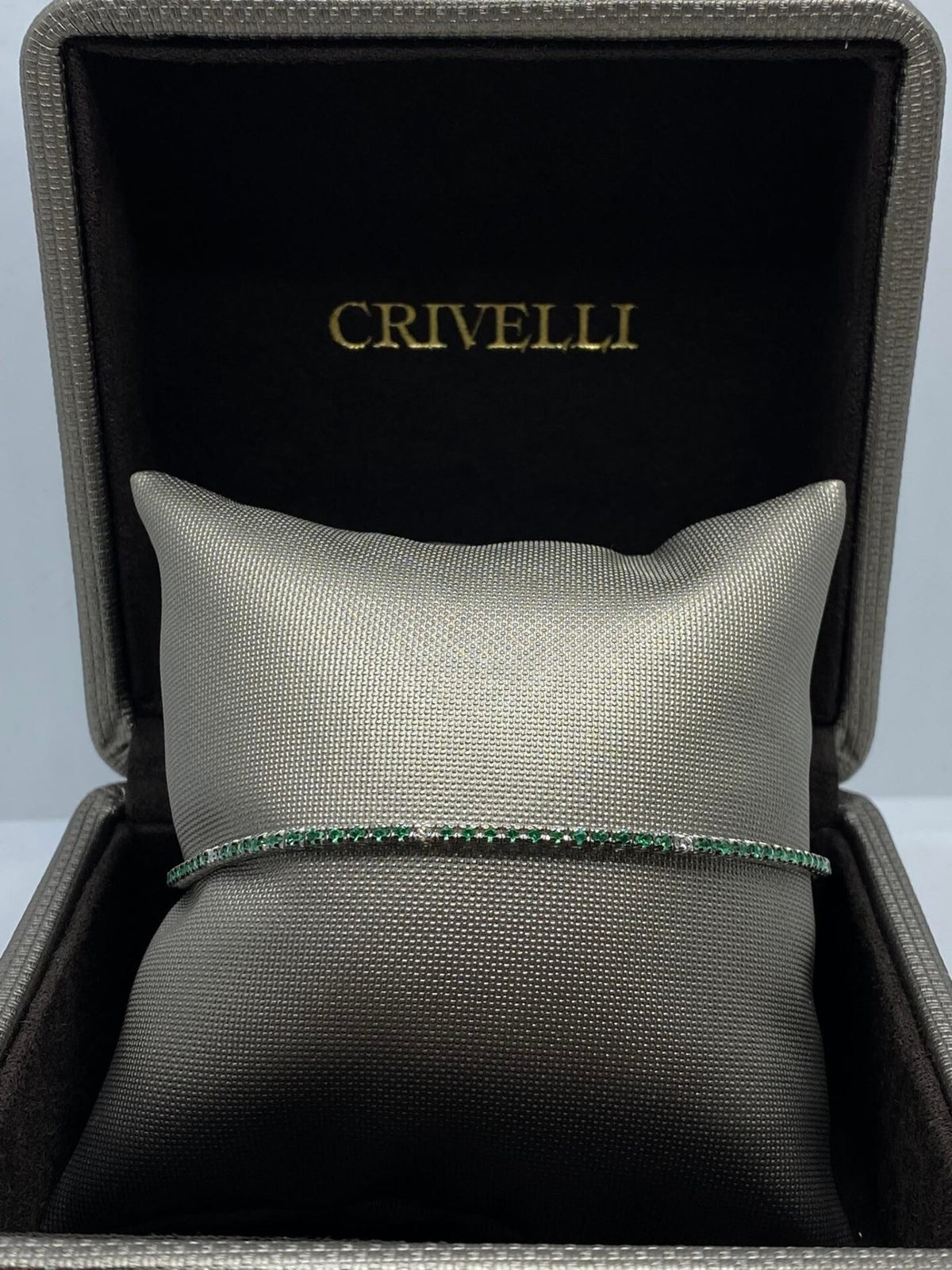 Tennis Crivelli in Oro 18KT con Smeraldi e Diamanti Ct. 0.77