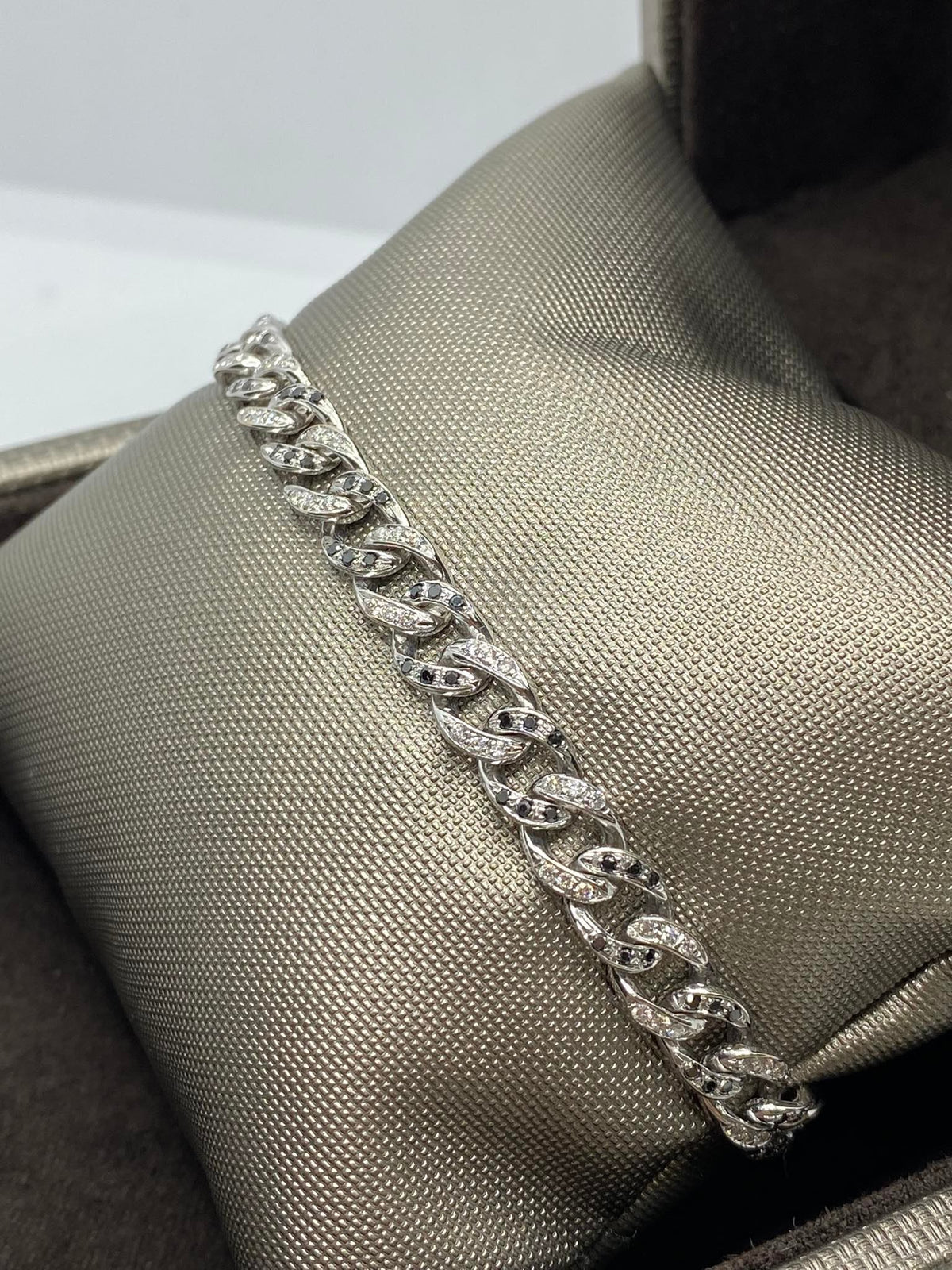 Bracciale Groumette Double Face con Diamanti e Rubini