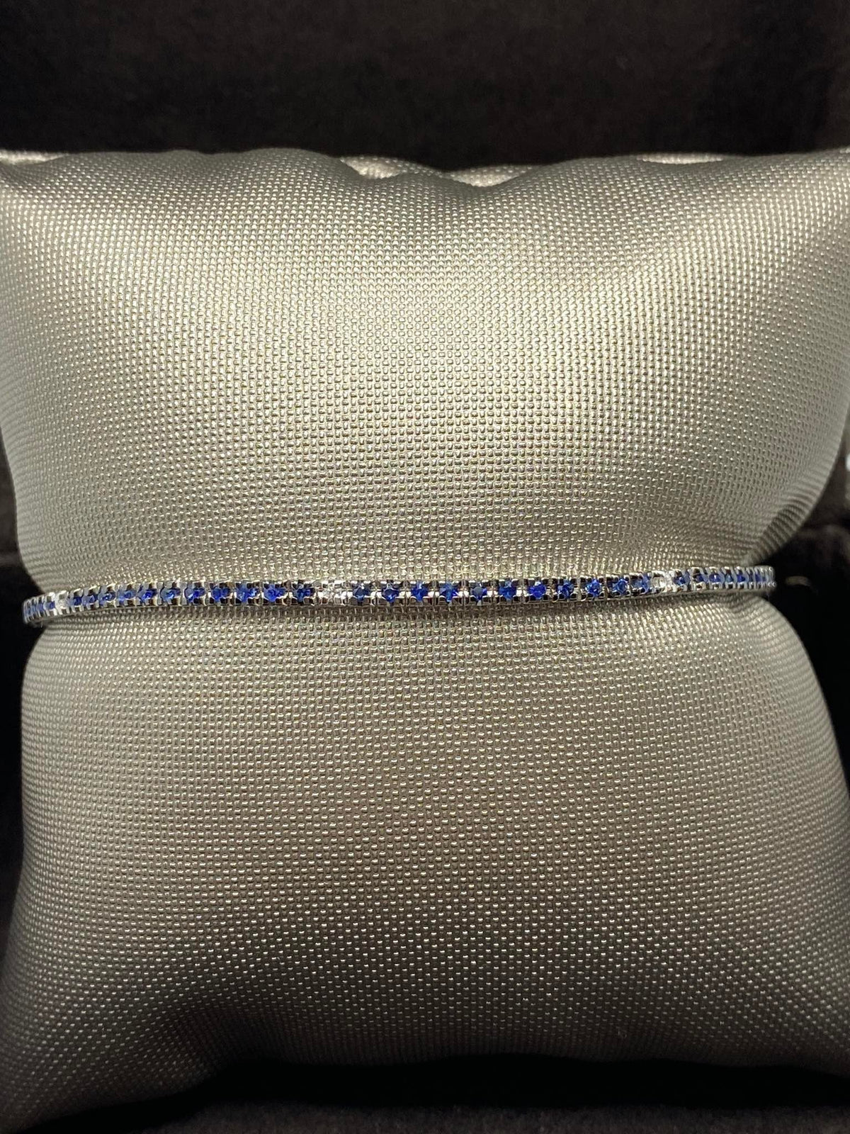 Bracciale Tennis Crivelli in Oro 18KT con Diamanti e Zaffiri Ct. 1.02