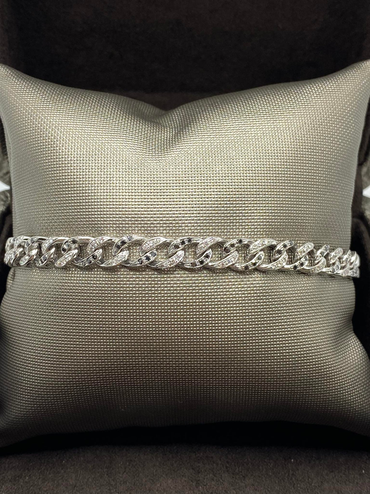 Bracciale Groumette Double Face con Diamanti e Rubini