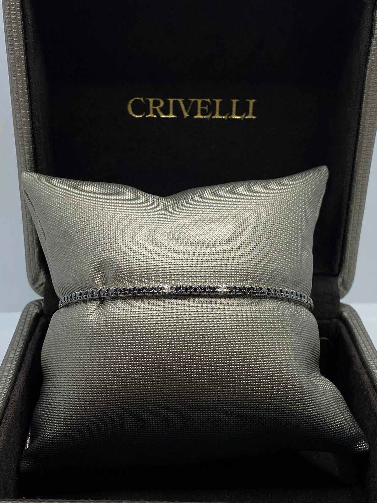 Bracciale Tennis Crivelli in Oro 18KT con Diamanti Neri e Bianchi Ct. 0.90