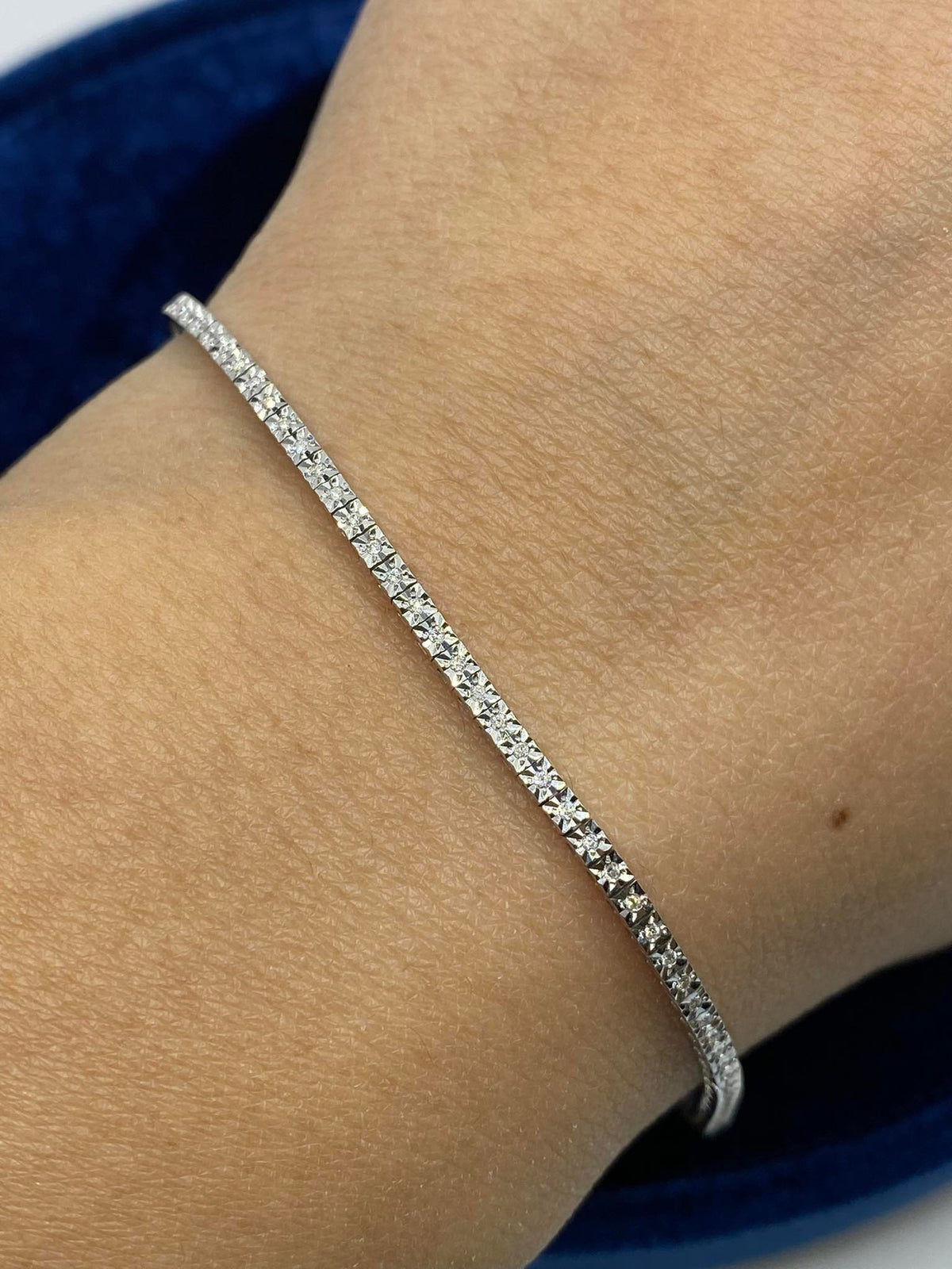 Bracciale Tennis Recarlo Facecube in Oro 18KT e Diamanti Ct 0.30