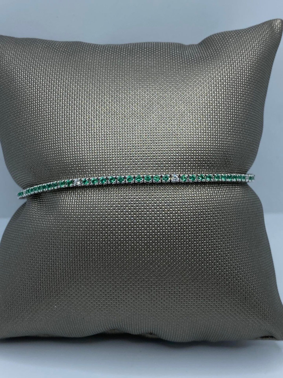 Bracciale Tennis PG Gioielli in Oro 18KT con Smeraldi e Diamanti Ct. 1.57