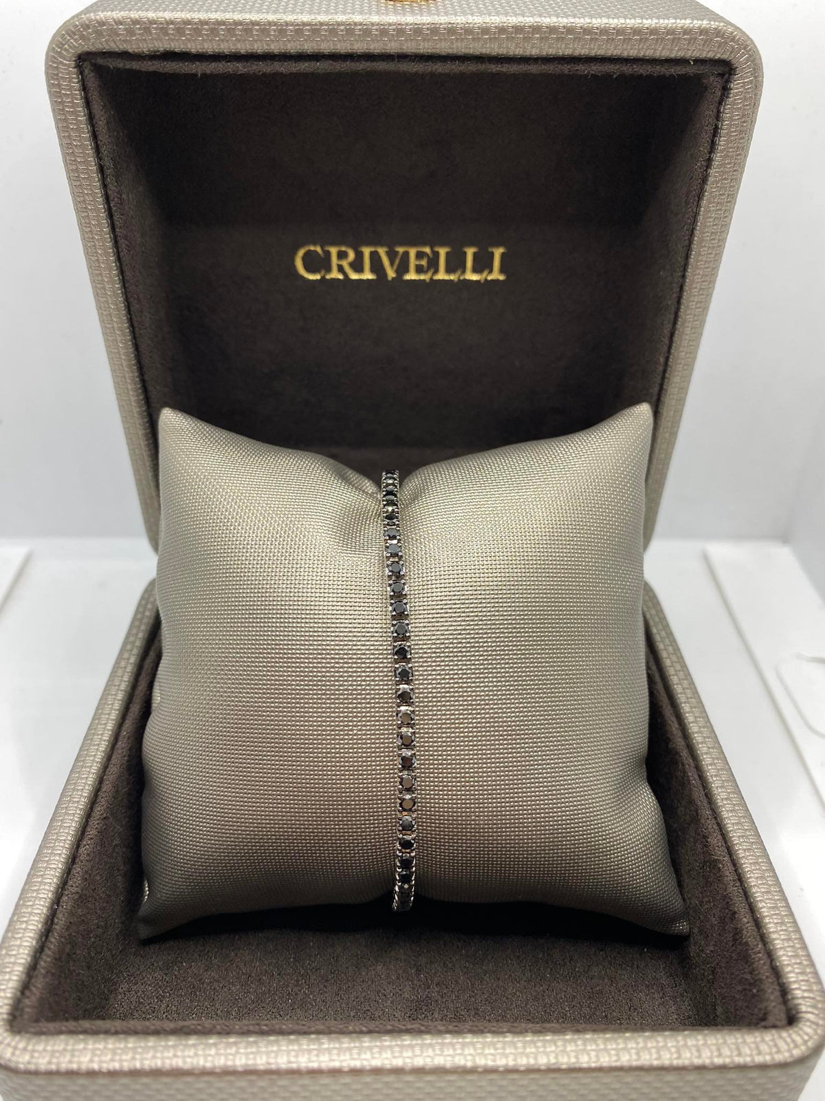 Bracciale Tennis Crivelli in Oro 18KT 18KT e Diamanti Neri Ct. 2.90