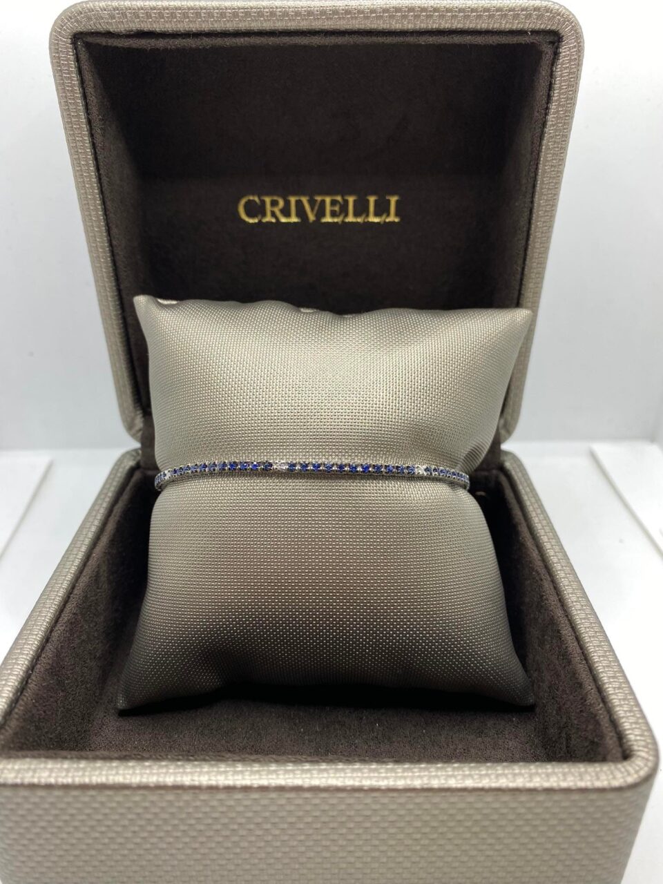 Bracciale Tennis Crivelli in Oro 18KT con Diamanti e Zaffiri Ct. 1.02
