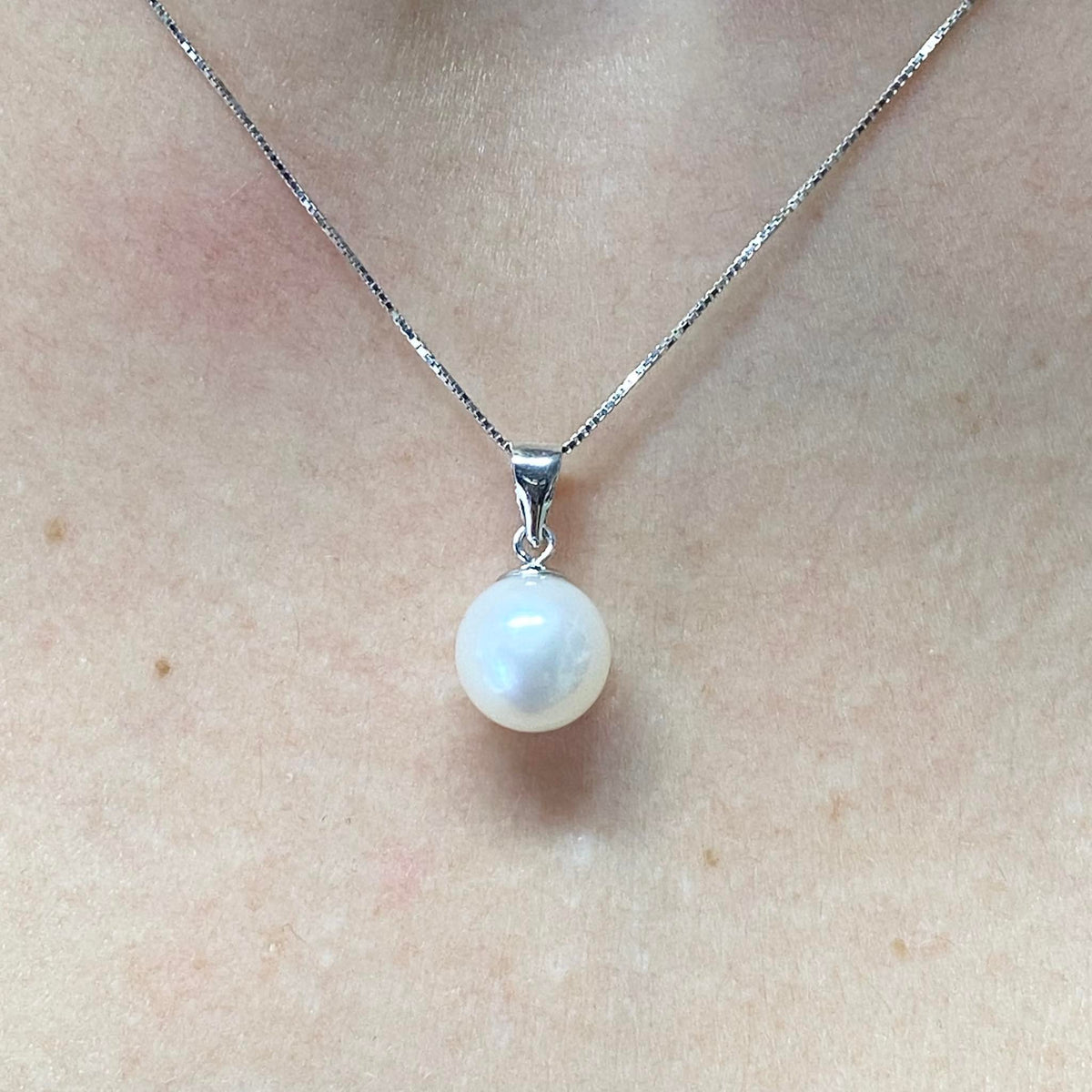 Collana Donna Oro 18KT con Perla Naturale mm 8-8,5