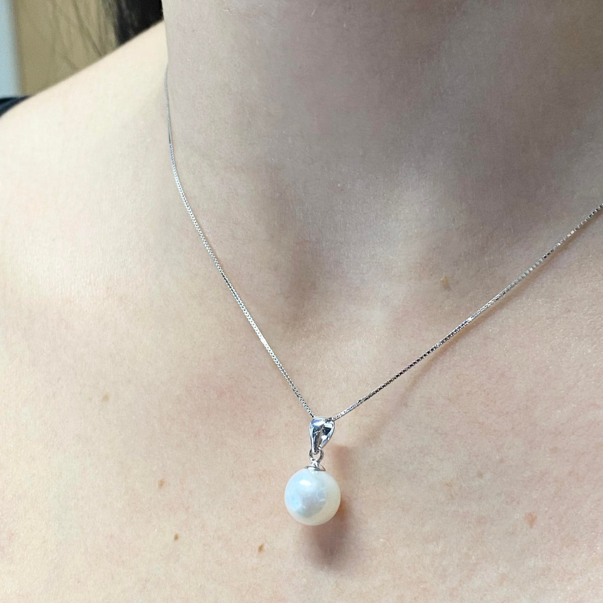Collana Donna Oro 18KT con Perla Naturale mm 7,5-8