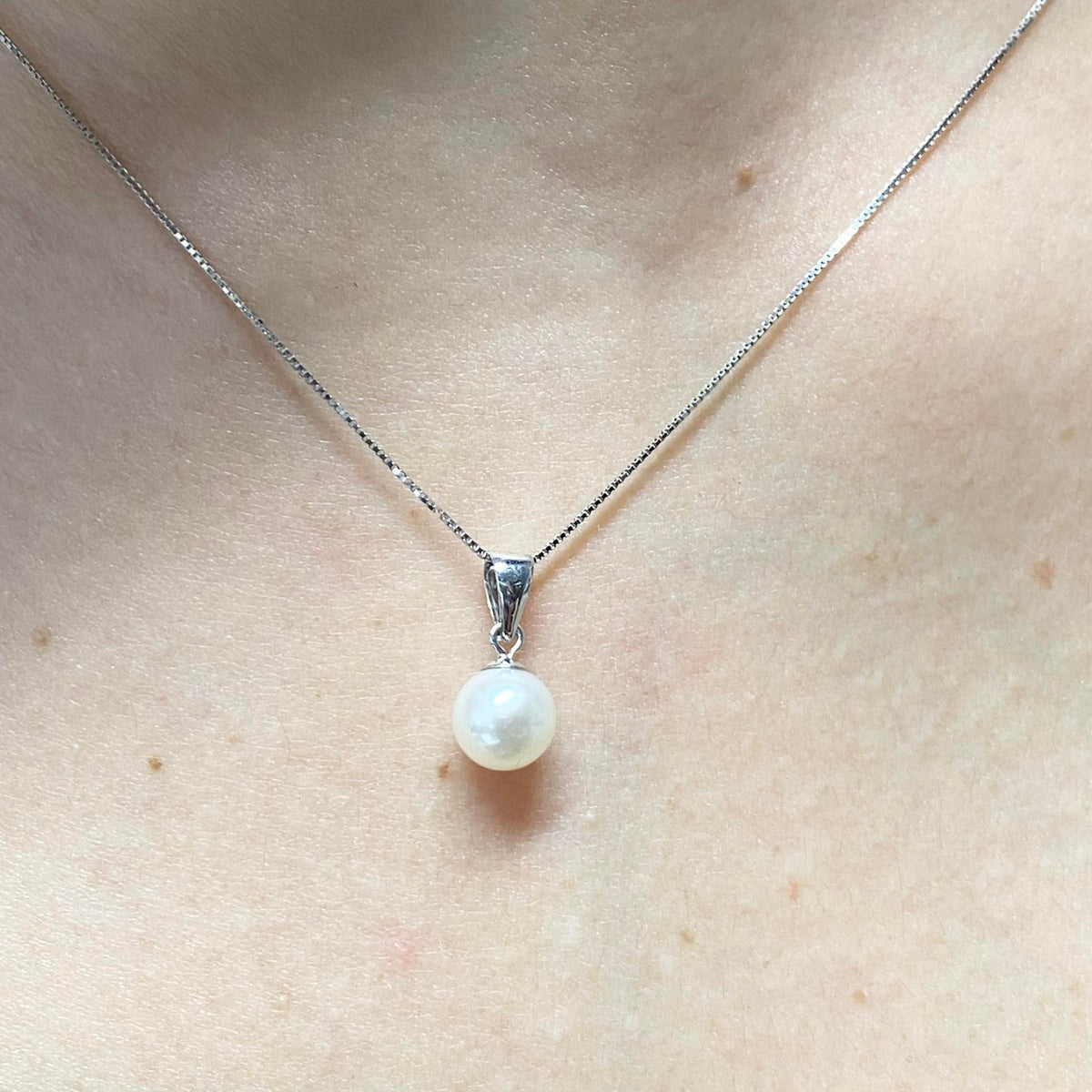 Collana Donna Oro 18KT con Perla Naturale mm 6-6,5