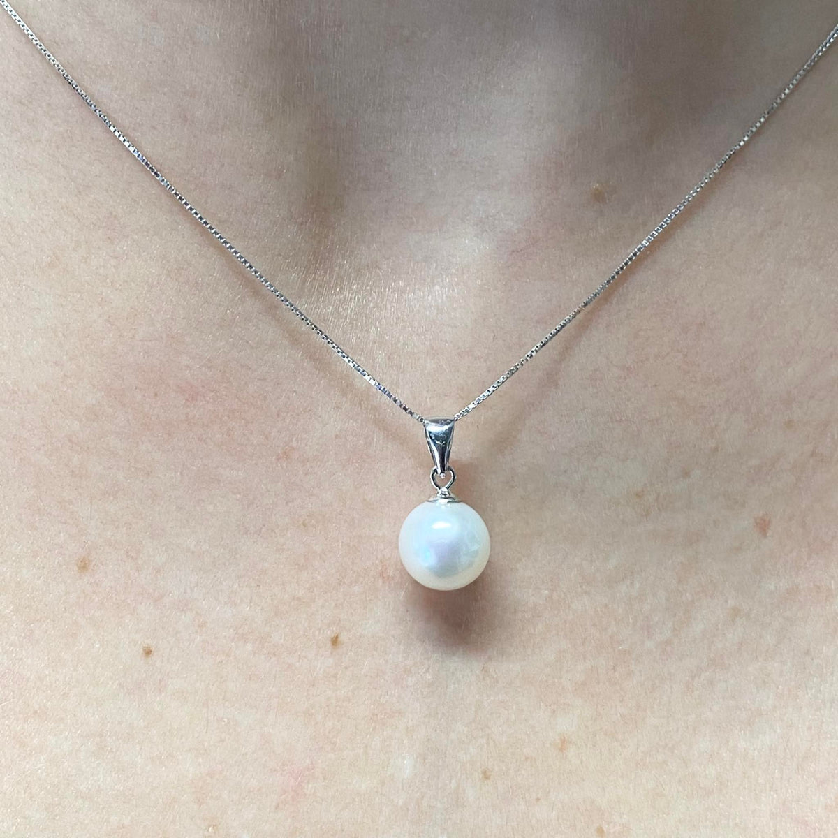 Collana Donna Oro 18KT con Perla Naturale mm 7,5-8