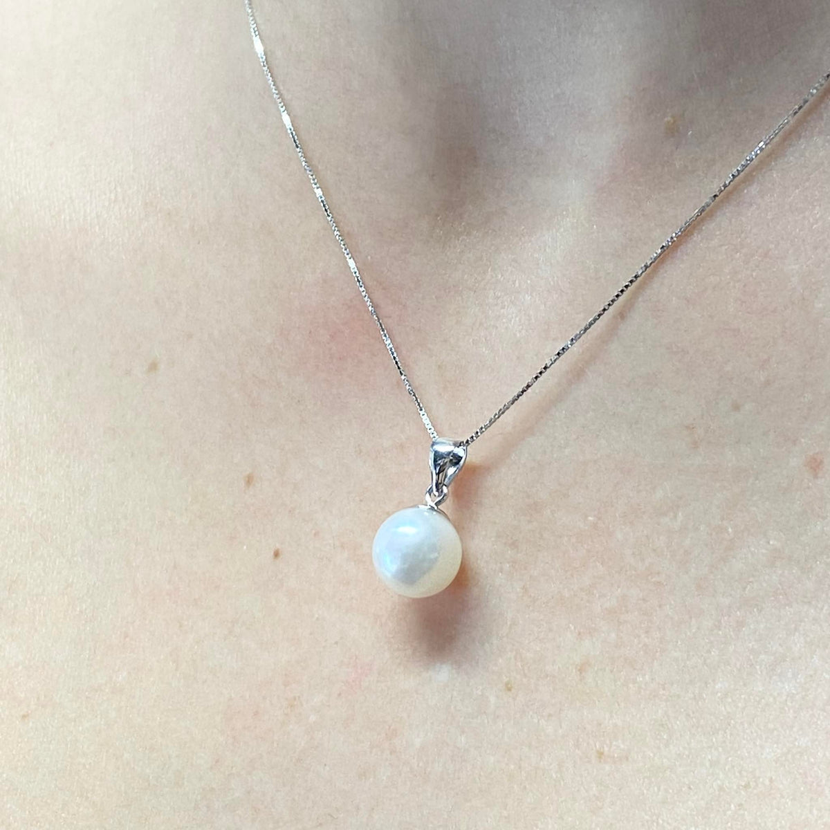 Collana Donna Oro 18KT con Perla Naturale mm 8-8,5
