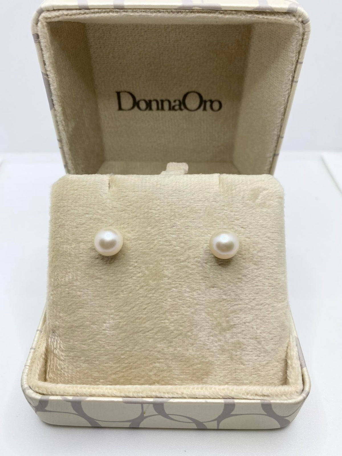 Orecchini Donna Oro 18KT con Perle Naturali mm 8-8,5