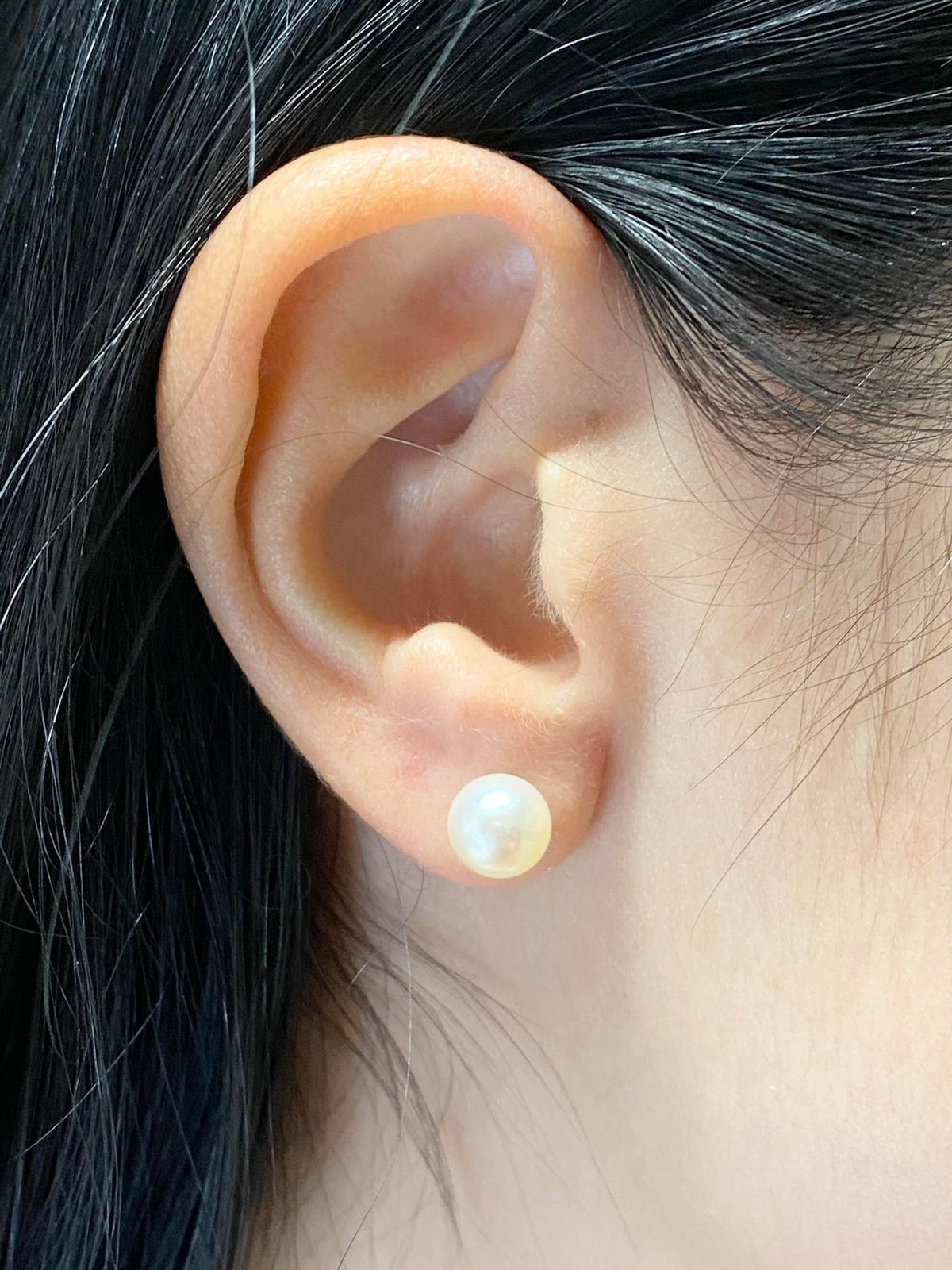 Orecchini Donna Oro 18KT con Perle Naturali mm 7-7,5