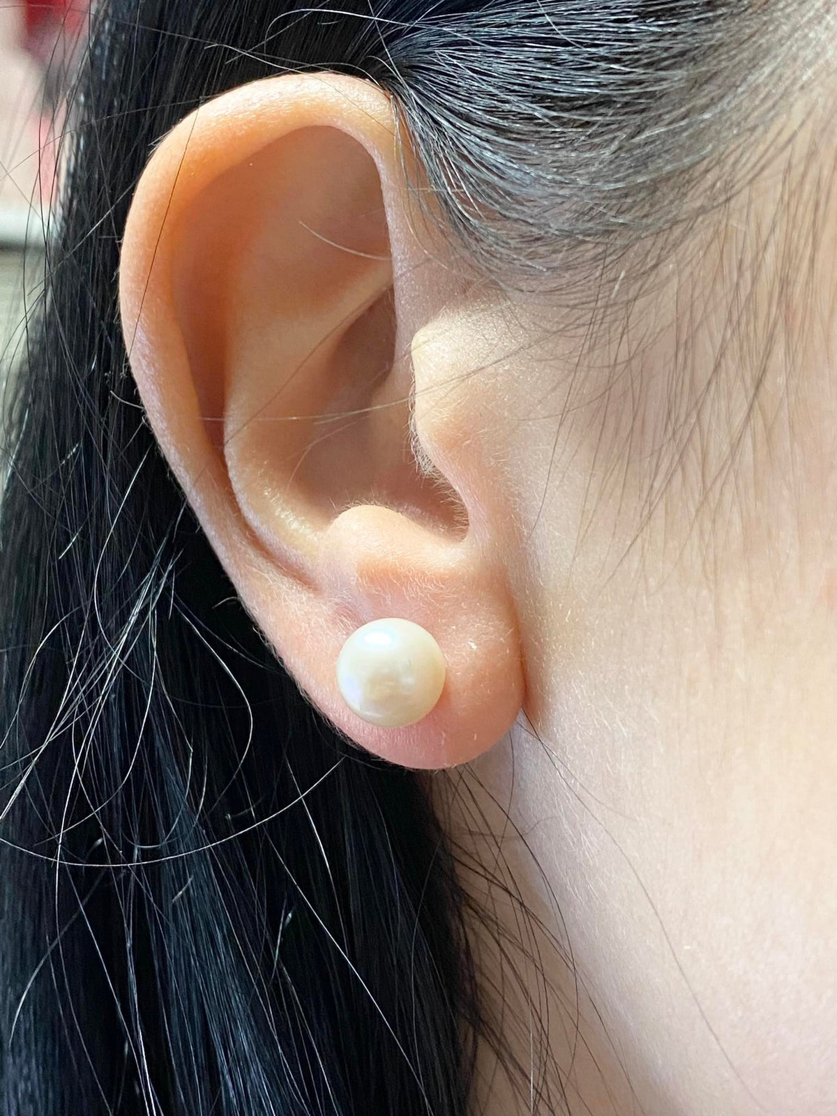 Orecchini Donna Oro 18KT con Perle Naturali mm 8-8,5