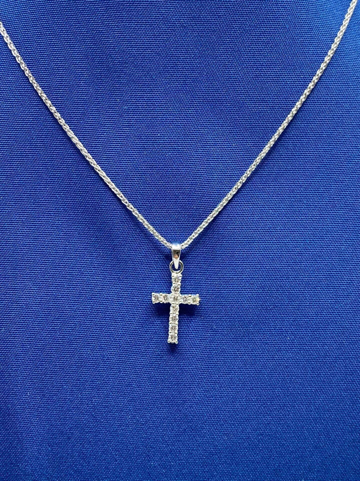 Collana Recarlo Con Croce in Oro 18KT 18KT e Diamanti Ct. 0,26