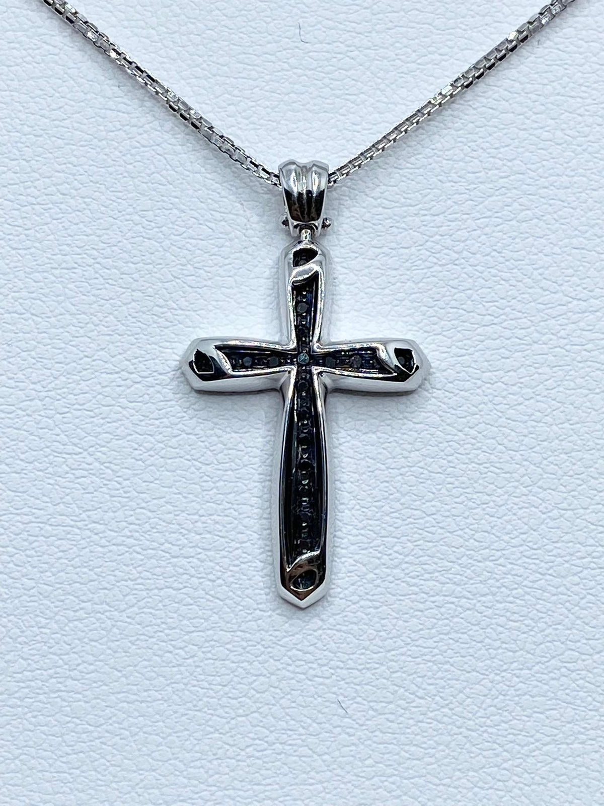 Collana PG Gioielli Con Croce in Oro 18KT 18KT e Diamanti Neri