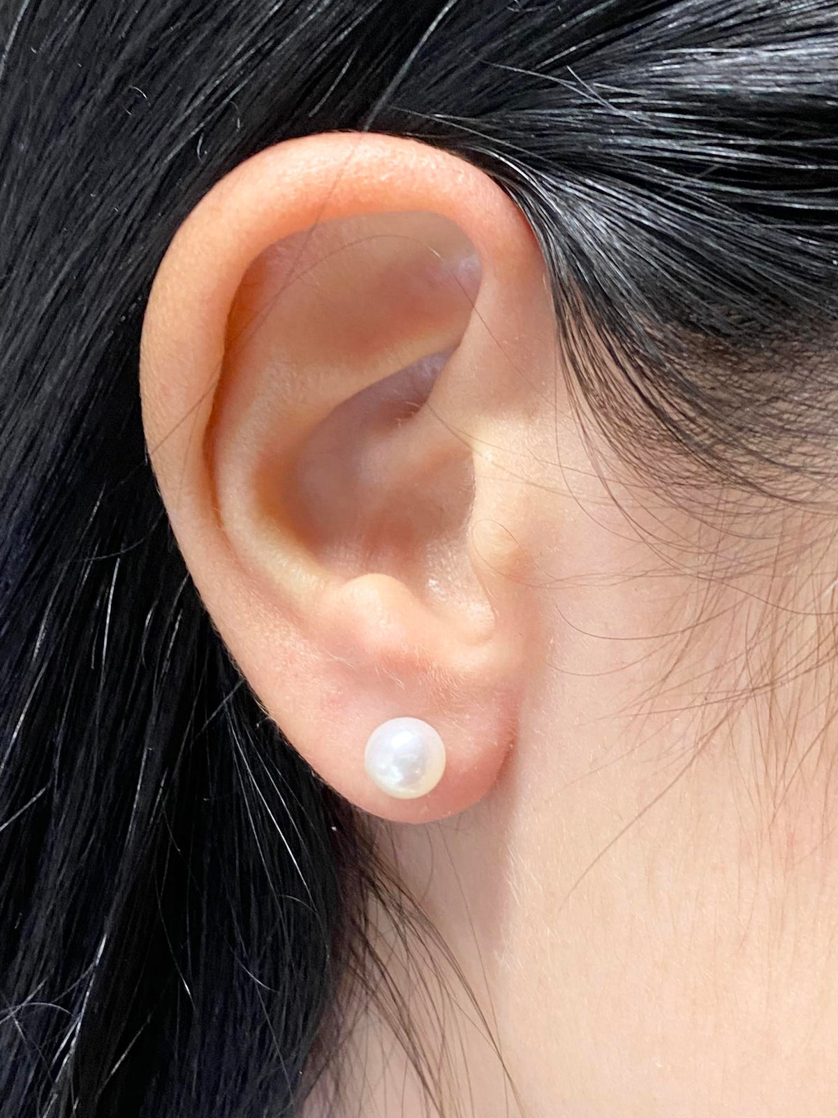 Orecchini Donna Oro 18KT con Perle Naturali mm 6-6,5