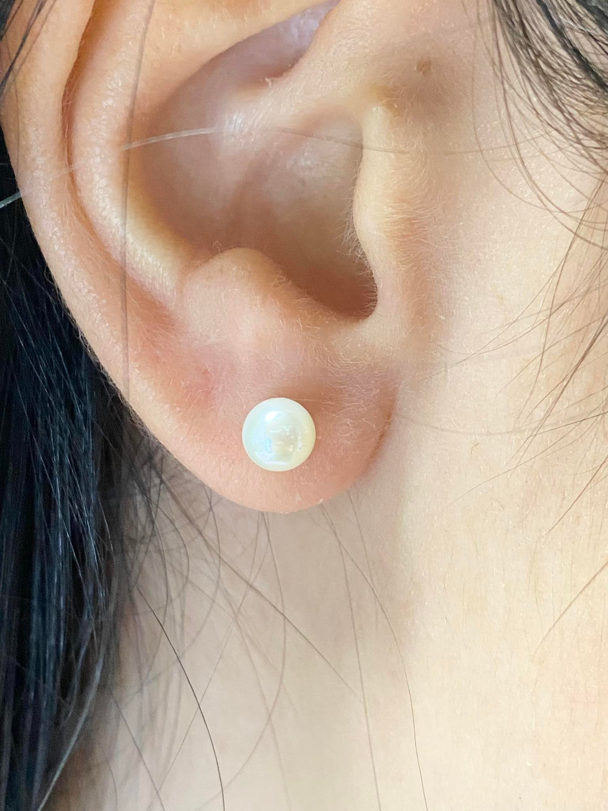 Orecchini Donna Oro 18KT con Perle Naturali mm 5-5,5