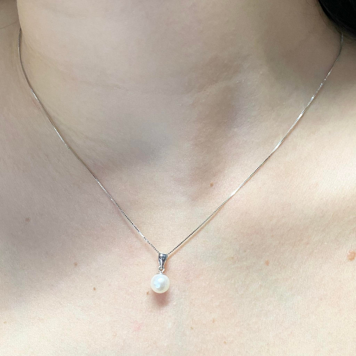 Collana Donna Oro 18KT con Perla Naturale mm 6-6,5
