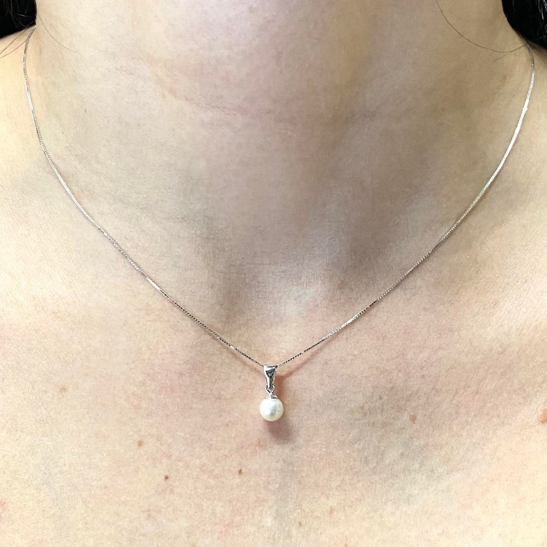 Collana Donna Oro 18KT con Perla Naturale mm 5-5,5