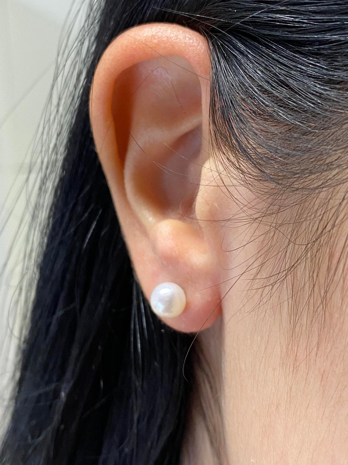 Orecchini Donna Oro 18KT con Perle Naturali mm 6-6,5