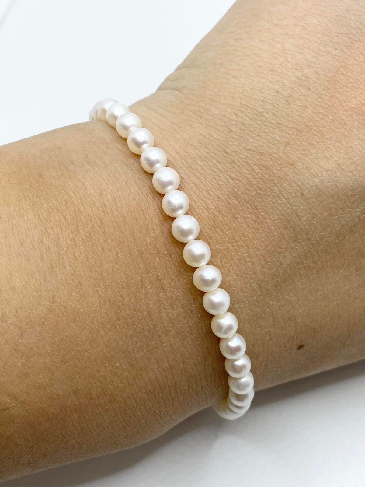 Bracciale Donna Oro 18KT con Perle Naturali mm 4-4,5