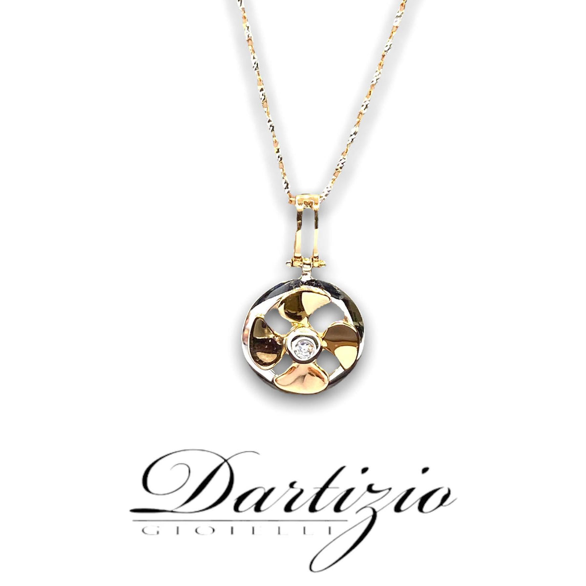 Collana Con Elica in Oro 18KT 18KT e Rosè e Diamante