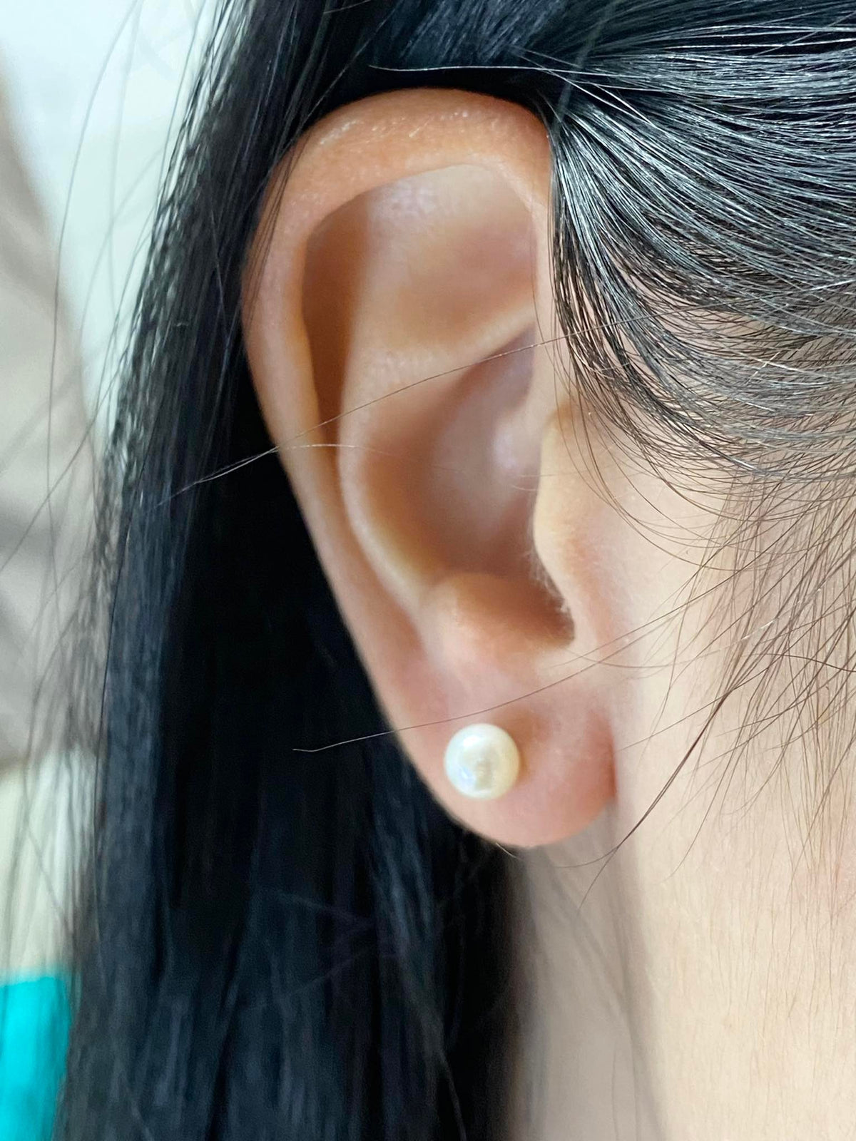 Orecchini Donna Oro 18KT con Perle Naturali mm 5-5,5