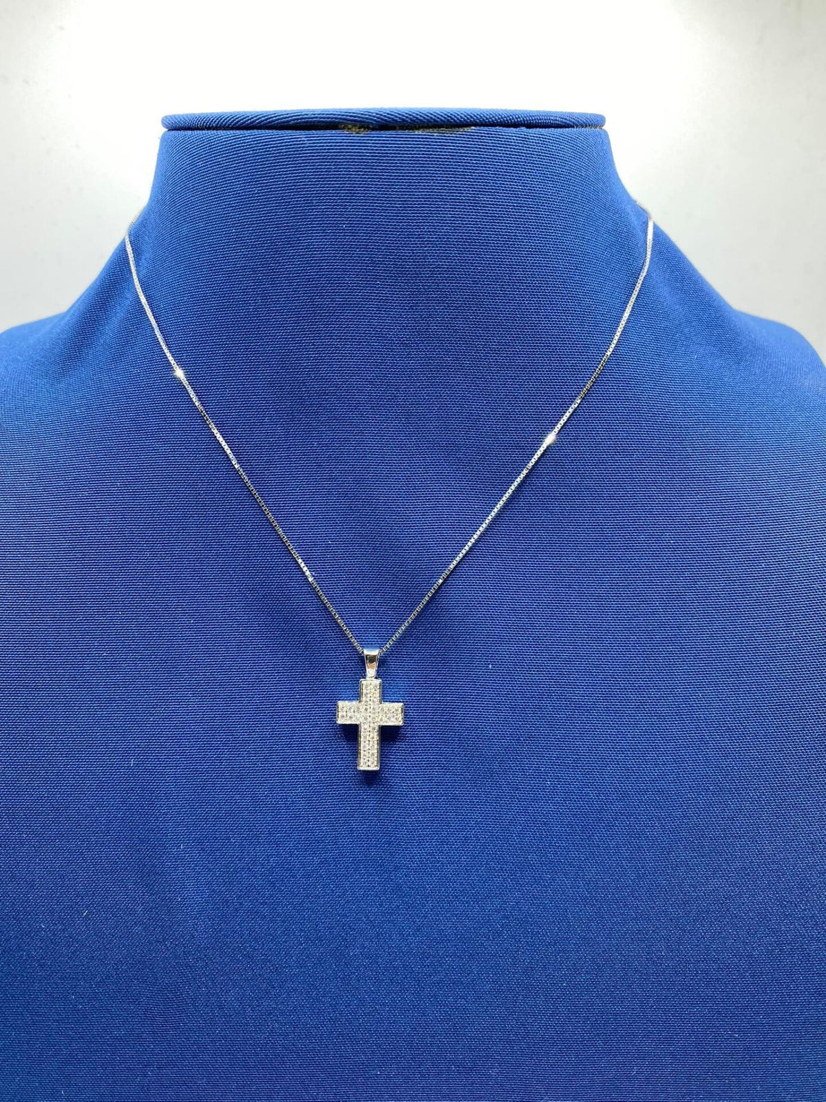 Collana Recarlo Con Croce in Oro 18KT 18KT e Diamanti Ct. 0,11