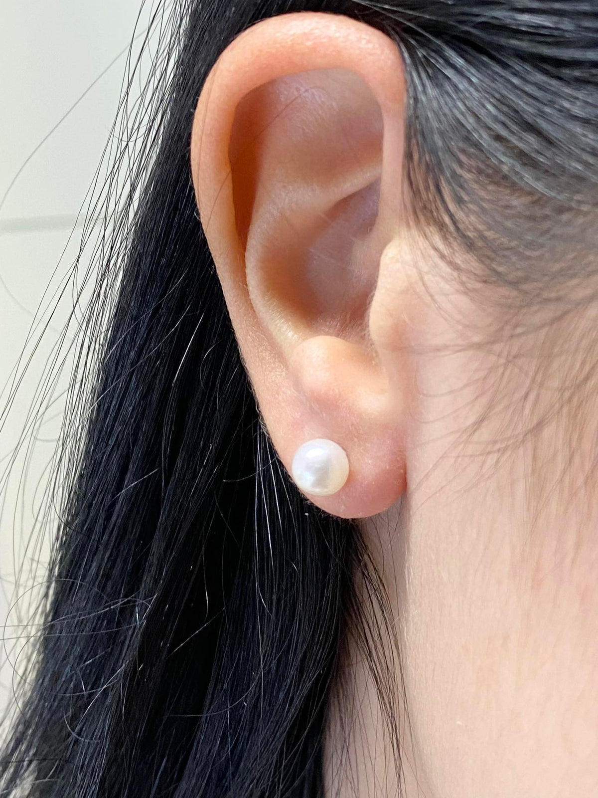 Orecchini Donna Oro 18KT con Perle Naturali mm 6-6,5