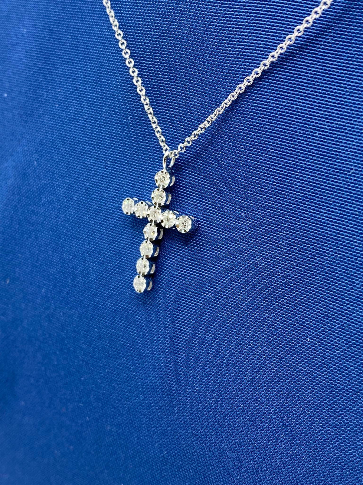 Collana Recarlo Con Croce in Oro 18KT 18KT e Diamanti Ct. 0,18