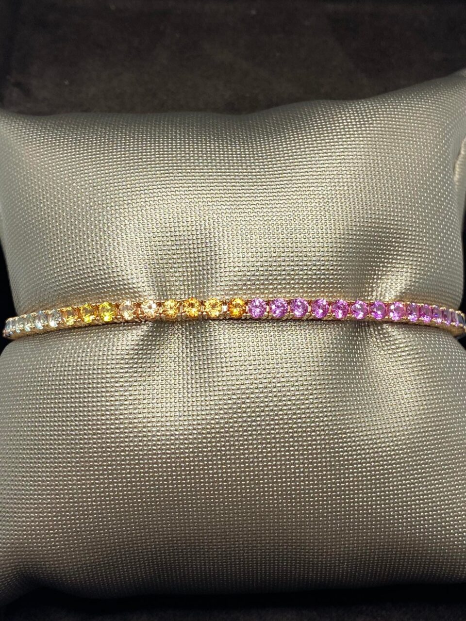 Bracciale Tennis Crivelli Rainbow con Zaffiri Idrotermali Ct 5,40