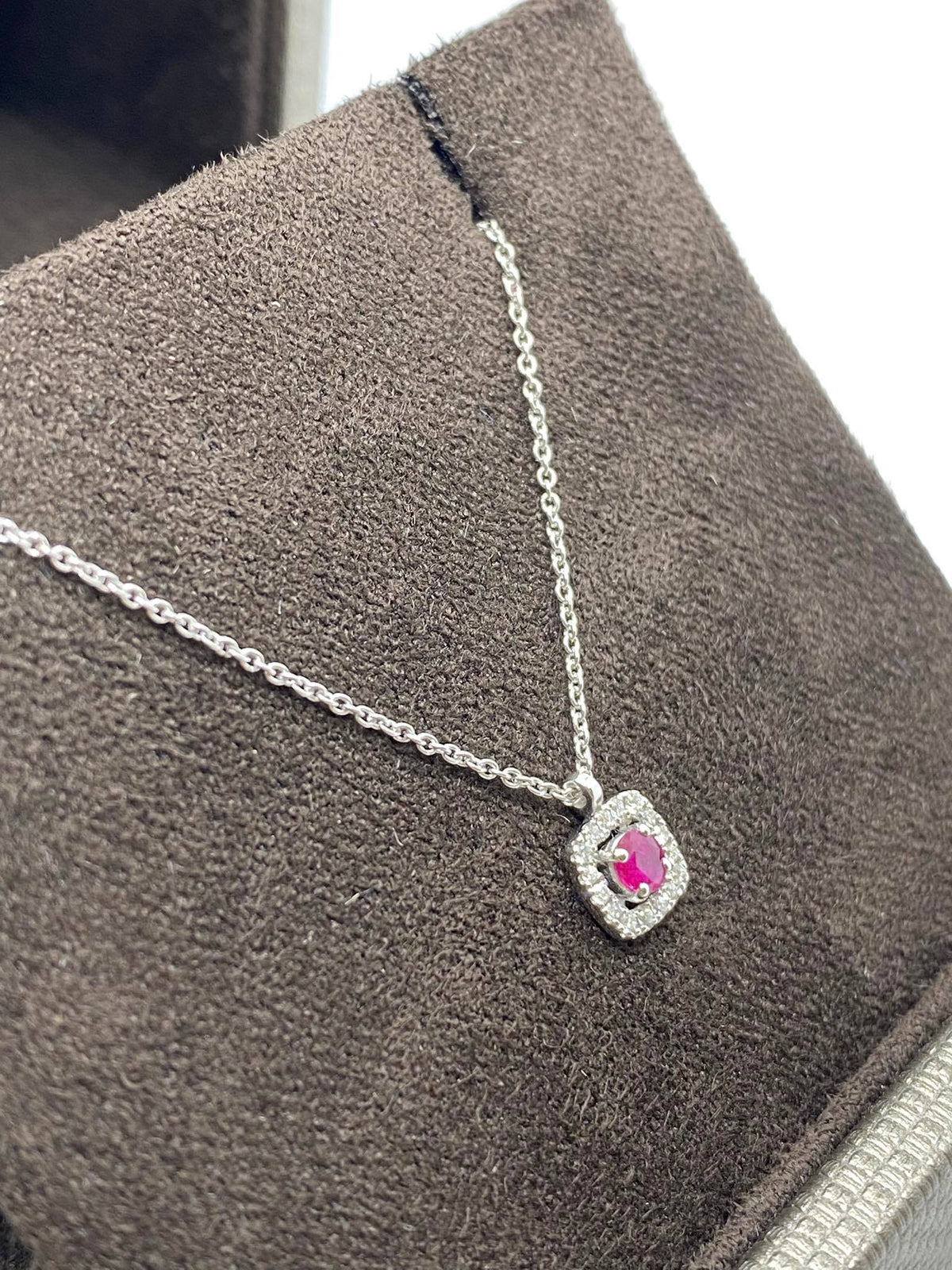 Collana Crivelli in Oro 18KT 18KT con Diamanti e Rubino