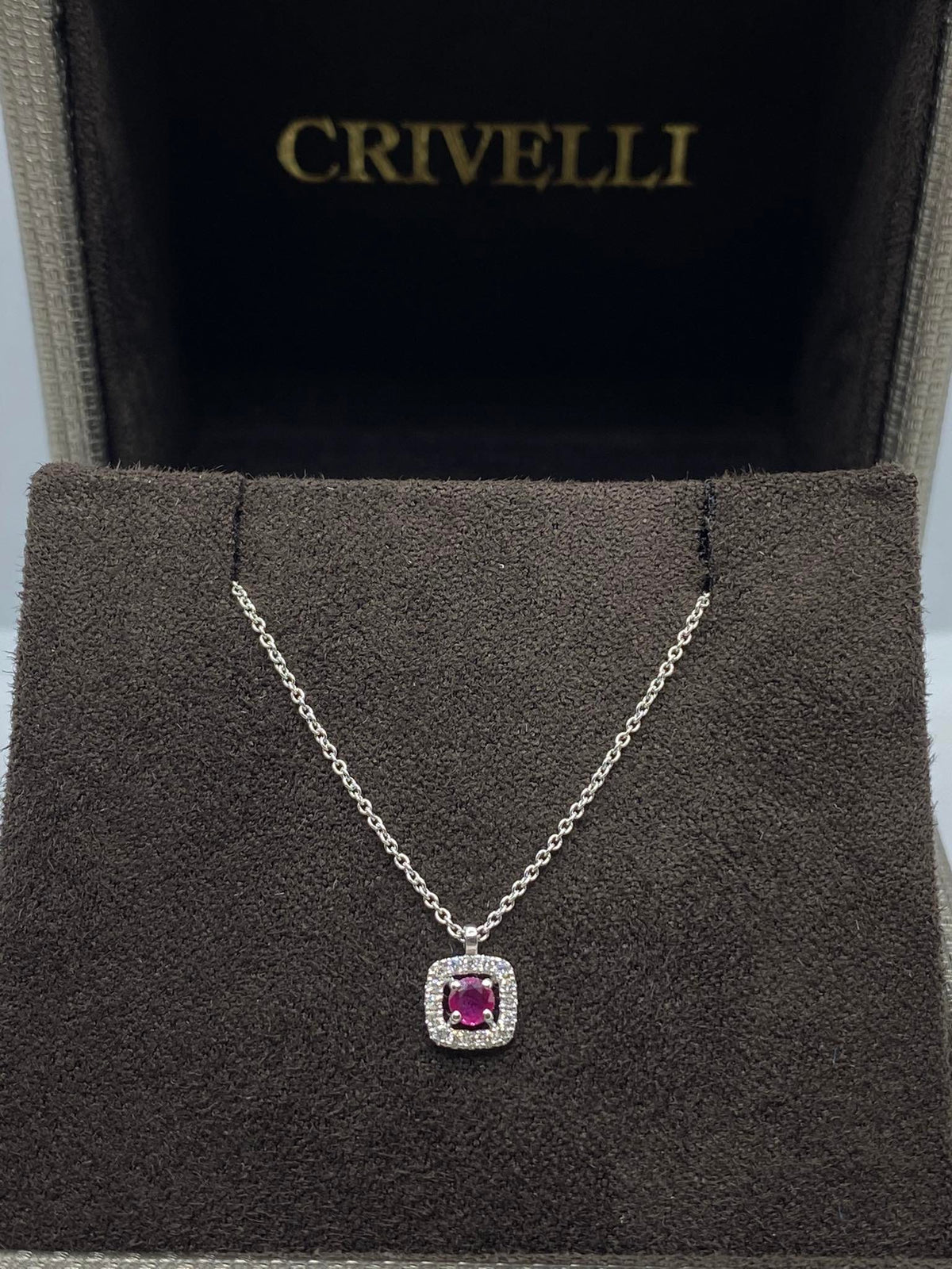 Collana Crivelli in Oro 18KT 18KT con Diamanti e Rubino