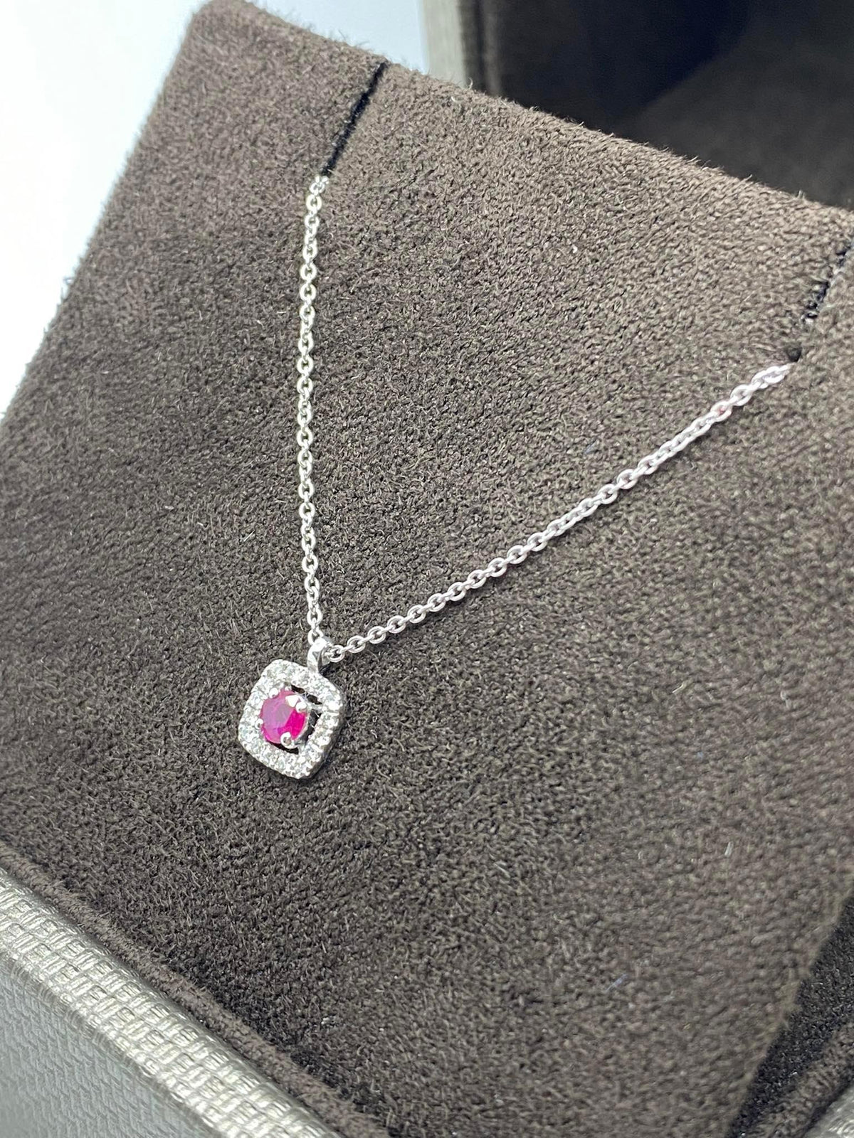 Collana Crivelli in Oro 18KT 18KT con Diamanti e Rubino